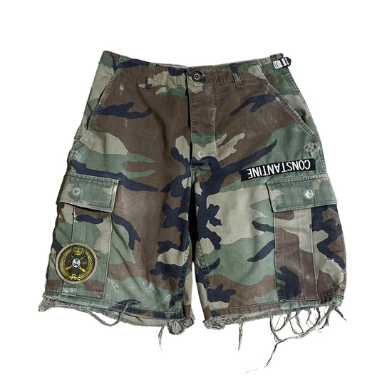 Military Patched Cargo Shorts