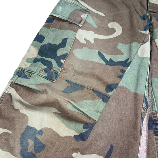 U.S.Army BDU Camo Cropped Wide Cargo Shorts