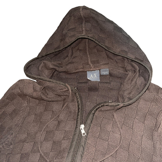 ARMANI Cross Knitted Zip Hoodie